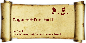 Mayerhoffer Emil névjegykártya