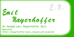 emil mayerhoffer business card